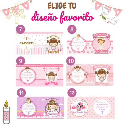Tazas personalizadas para Bautizo (Paquete 12 tazas)