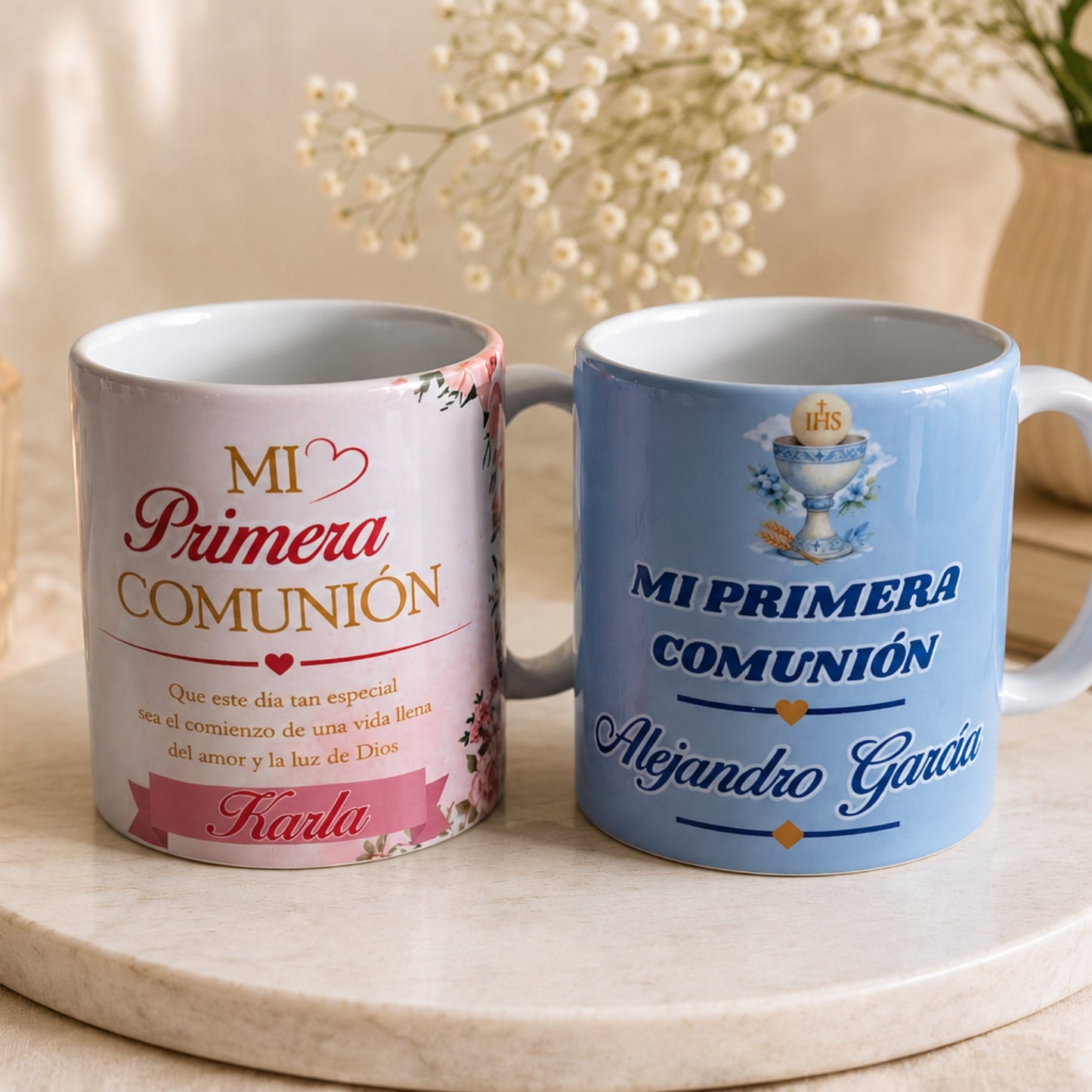 Tazas Personalizadas para Comunión y Confirmación(Paquete de 12 tazas)