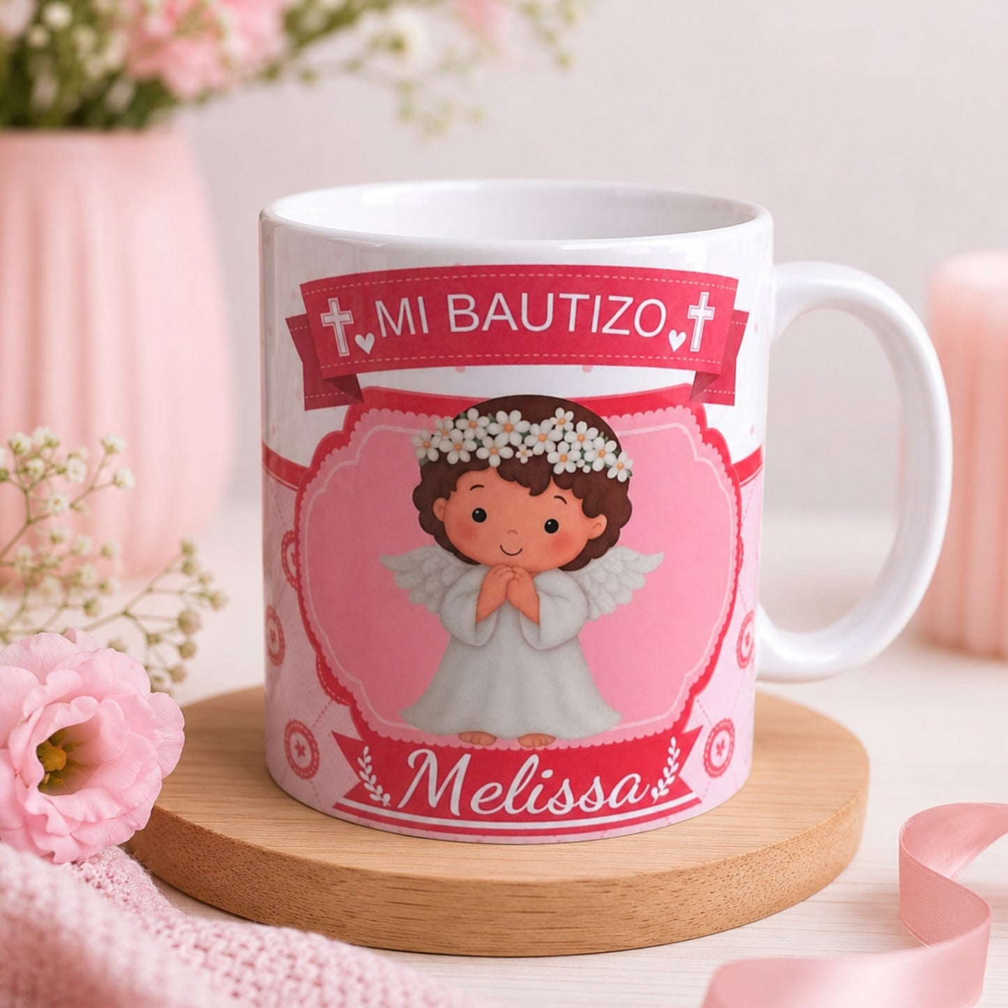 Tazas personalizadas para Bautizo (Paquete 12 tazas)