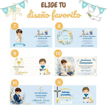 Tazas Personalizadas para Comunión y Confirmación(Paquete de 12 tazas)